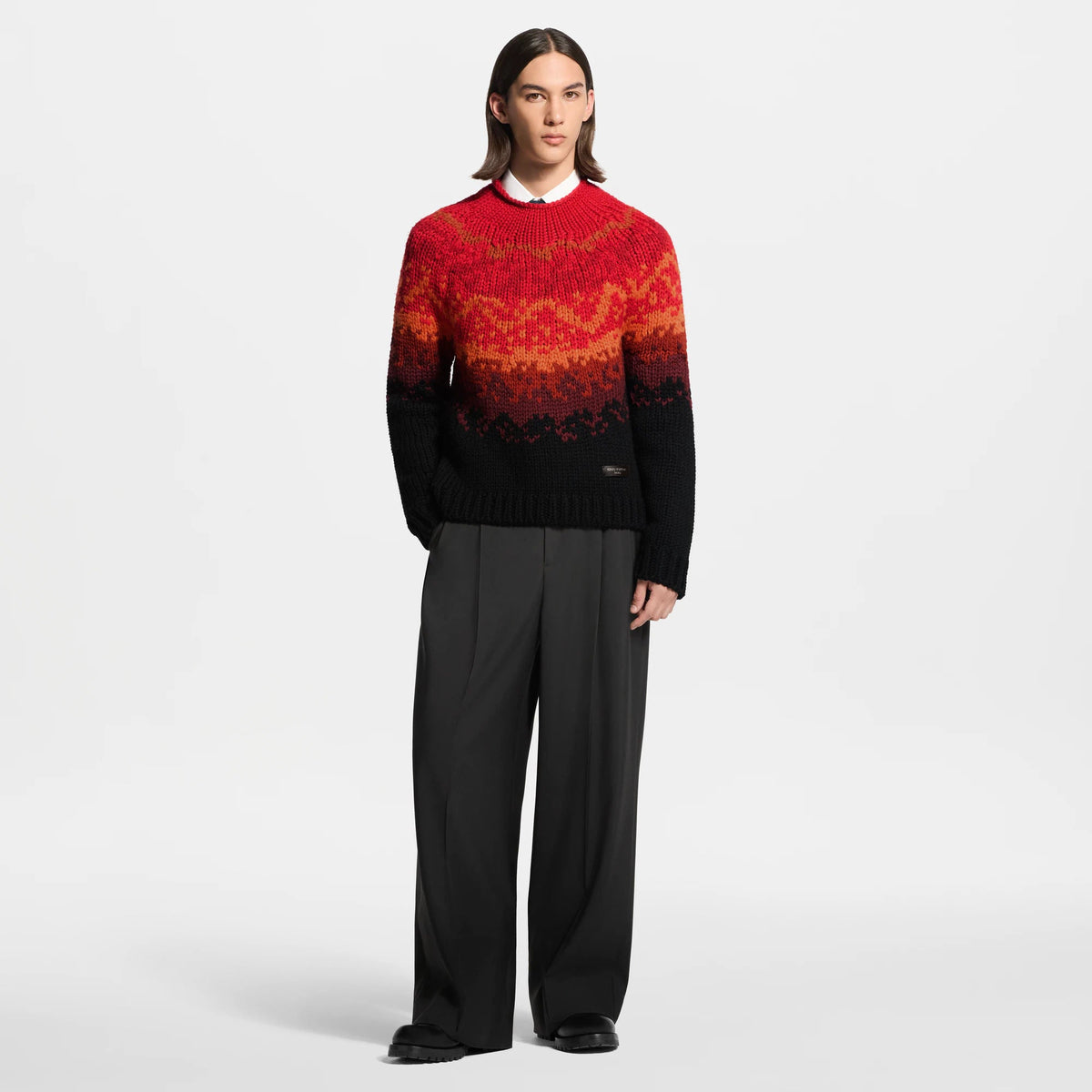 Men's Jacquard Chunky Wool Pullover