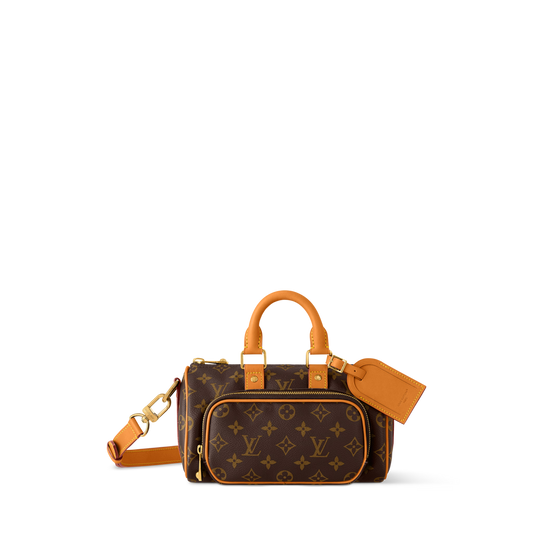 Keepall 25 Cargo Monogram Canvas Aged Cowhide Trim Gold-Toned Hardware