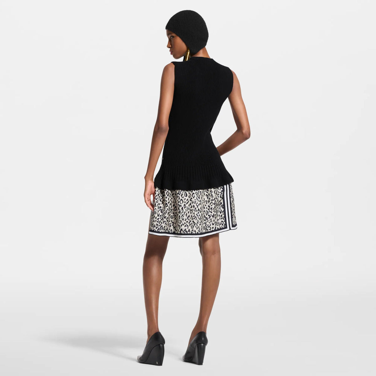 Women's Leopard Print Insert Knit Dress