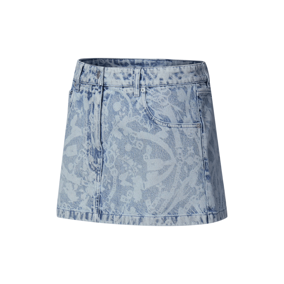 Women's Bloom Laser Print Denim Mini Skirt