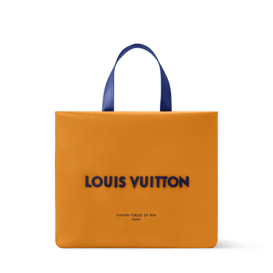 Men's Mini Shopper Tote Monogram Calf Leather Safran Yellow
