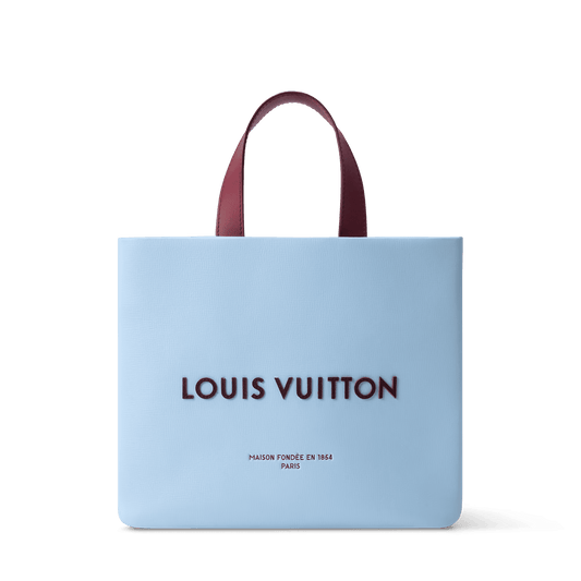 Mini Shopper Tote Calfskin Leather Frost Blue Silver-Toned Hardware