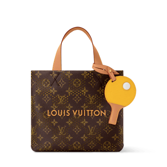 Men's Mini Shopper Tote Monogram Grid Jaune Mat