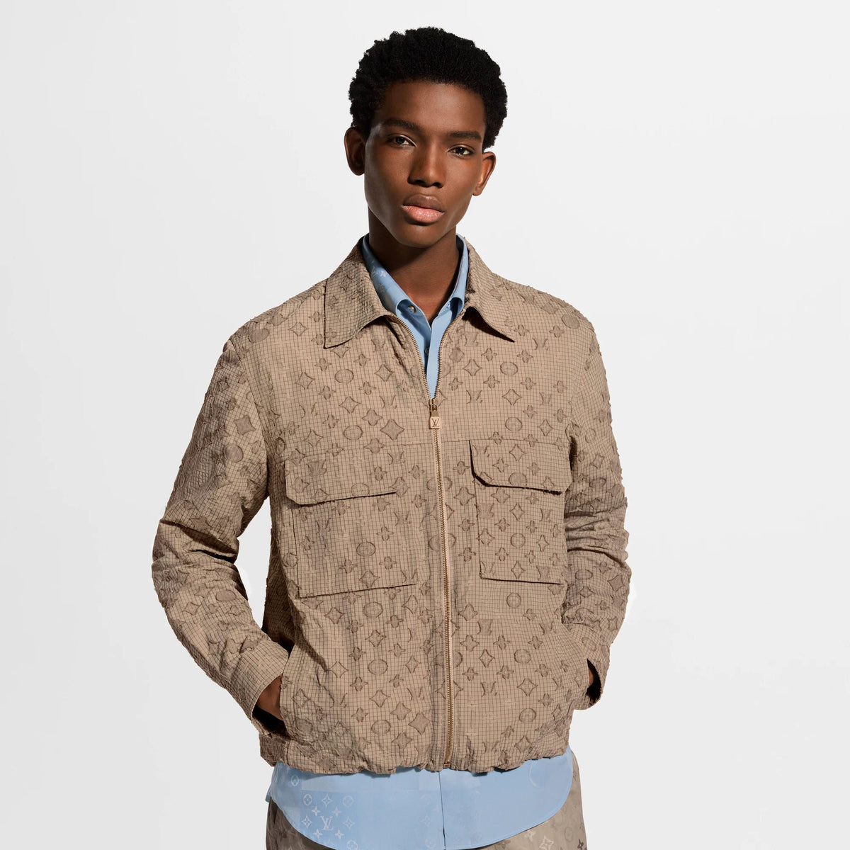 Men's Monogram Ripstop Zippered Overshirt