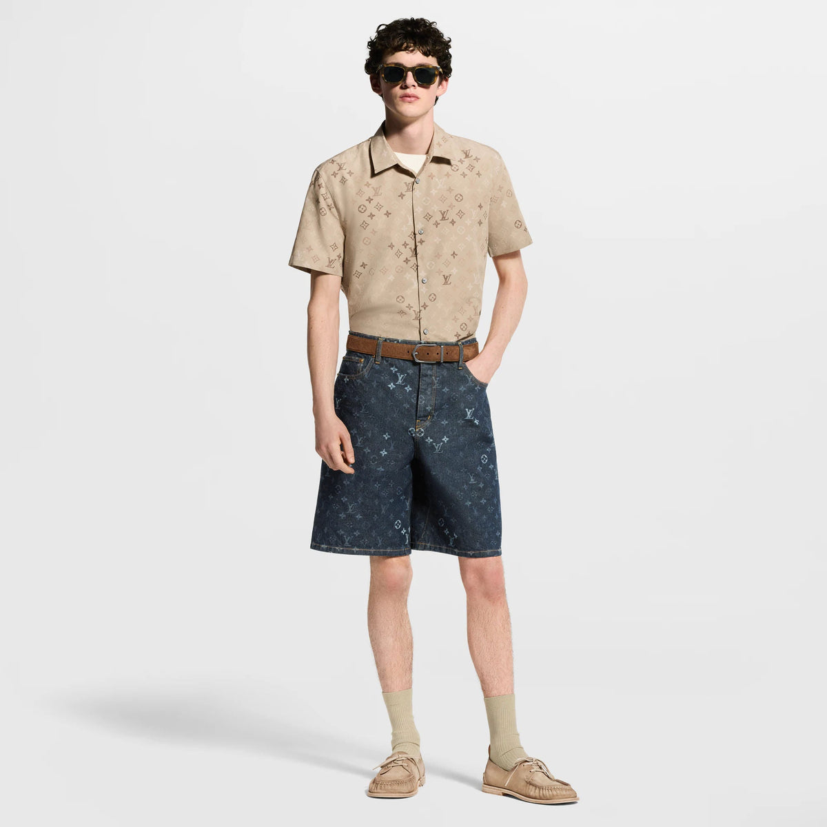 Men's Monogram Denim Shorts