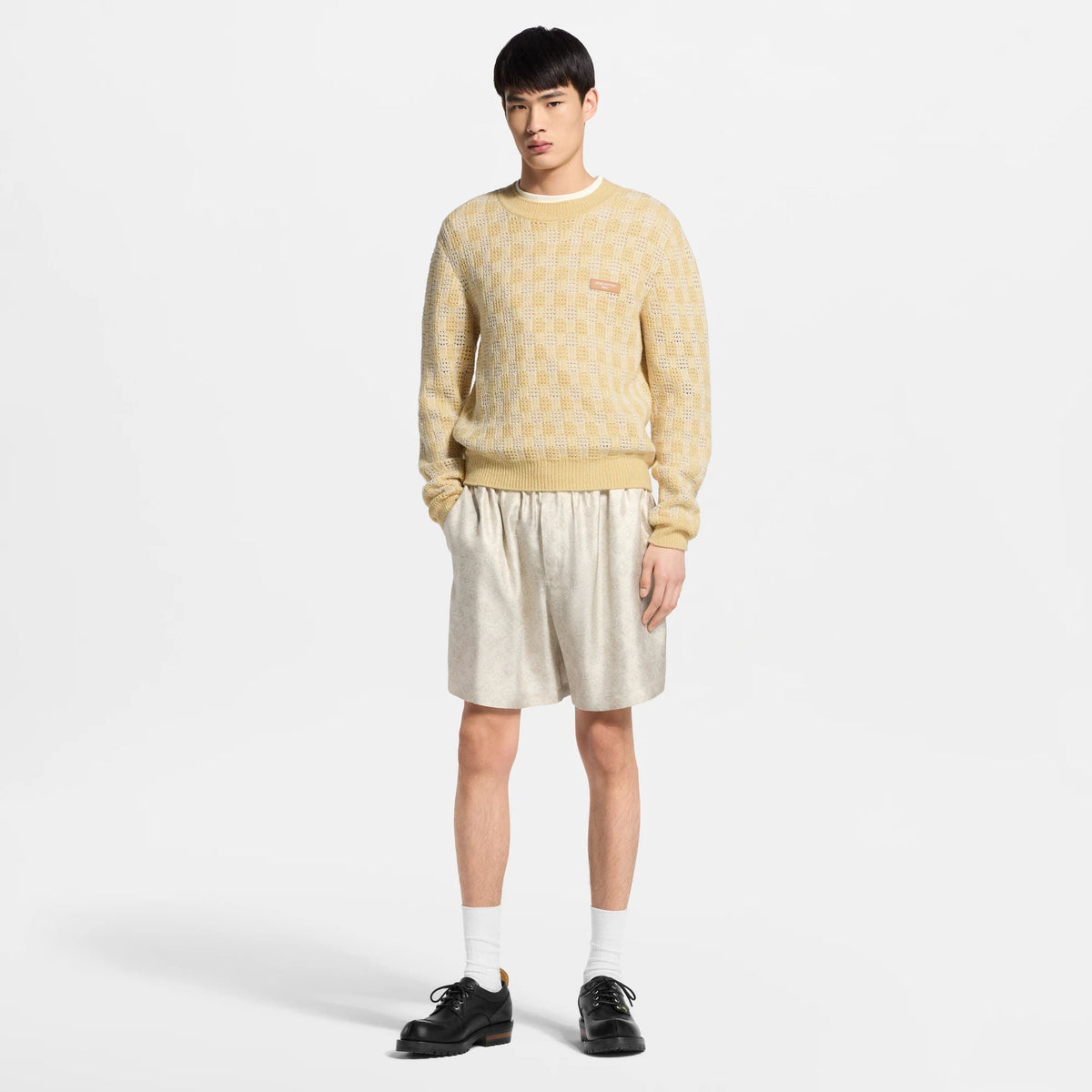 Men's Monogram Printed Silk Shorts