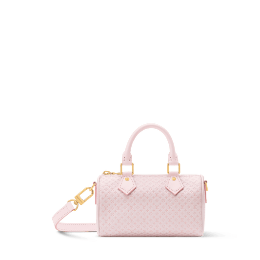 Nano Speedy Minigram Light Bliss Calfskin Leather Gold-Toned Hardware