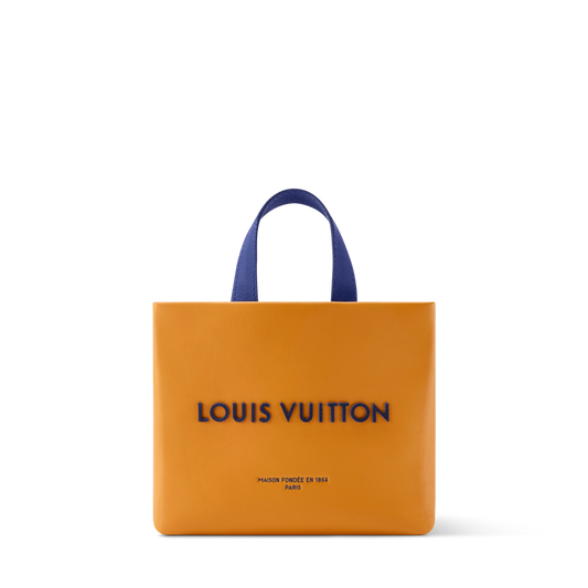 Nano Shopper Tote Calfskin Leather Saffron Silver-Toned Hardware