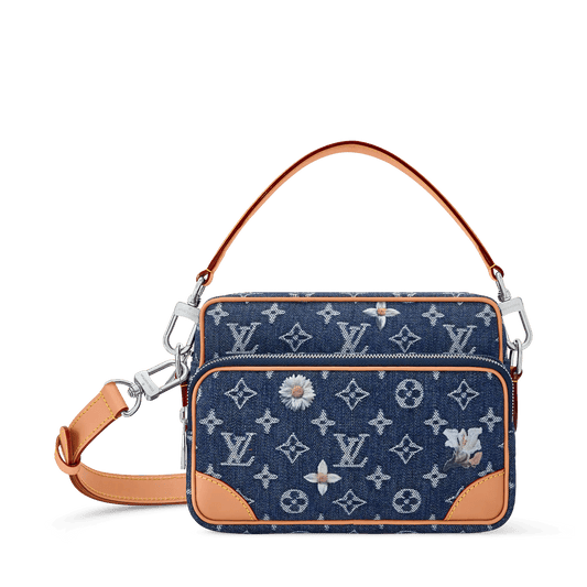 Men's Nil Crossbody Bag Monogram Flowers Denim
