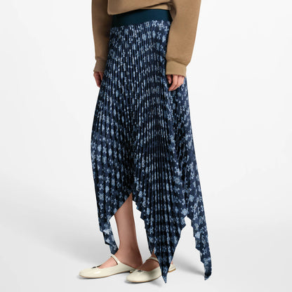 Women's Nouveau Pleated Handkerchief Hem Skirt