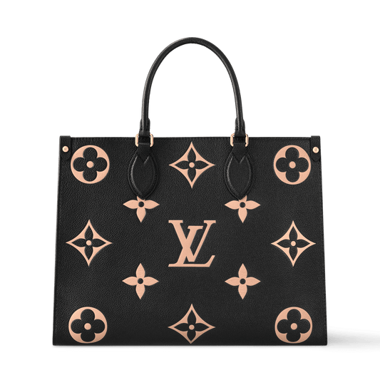Women's OnTheGo MM Bicolor Monogram Empreinte Leather Tote Bag