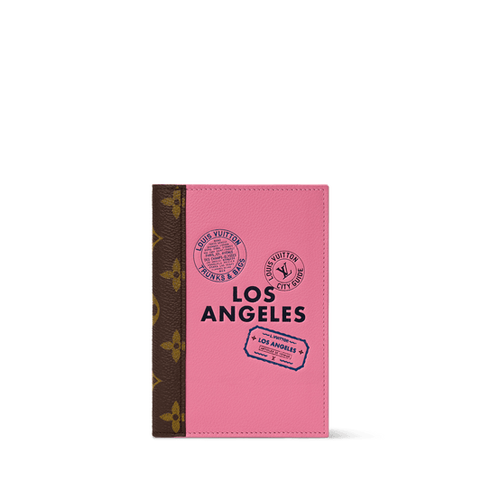 Passport Cover Rose Los Angeles Cowhide Leather Monogram Canvas Trim