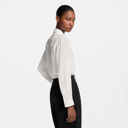Women's Pleat Detail Silk Crepe Shirt