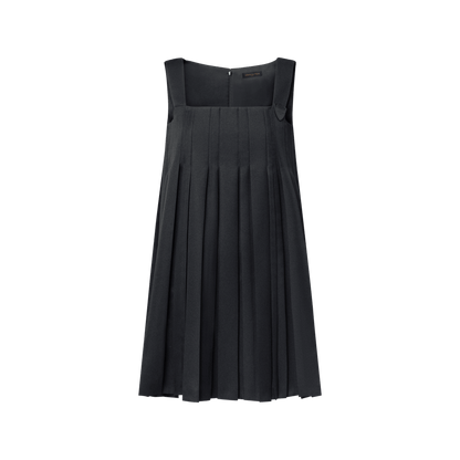 Women's Pleated Square Neck Babydoll Dress