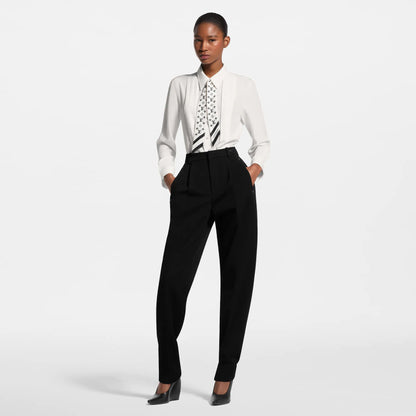 Women's Pleat Detail Silk Crepe Shirt