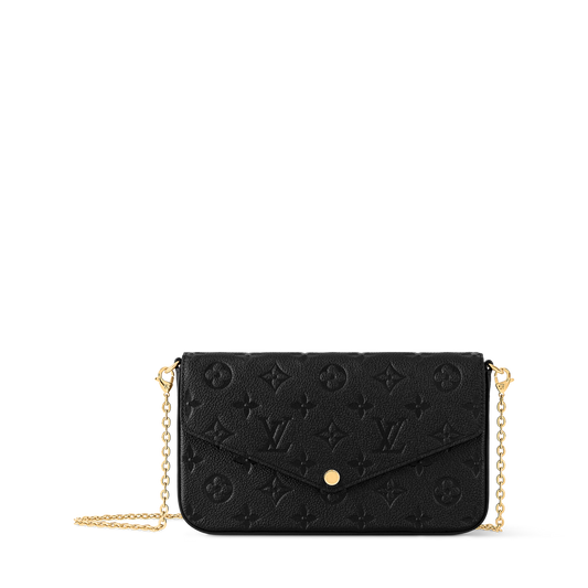 Pochette Félicie Monogram Empreinte Leather Black Gold-Toned Hardware