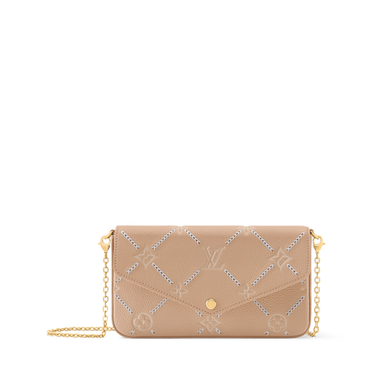Pochette Félicie Monogram Empreinte Leather Hazelnut Couture Gold-Toned Hardware