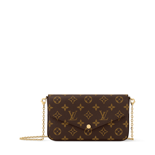 Pochette Félicie Monogram Coated Canvas Fuchsia Gold-Toned Hardware