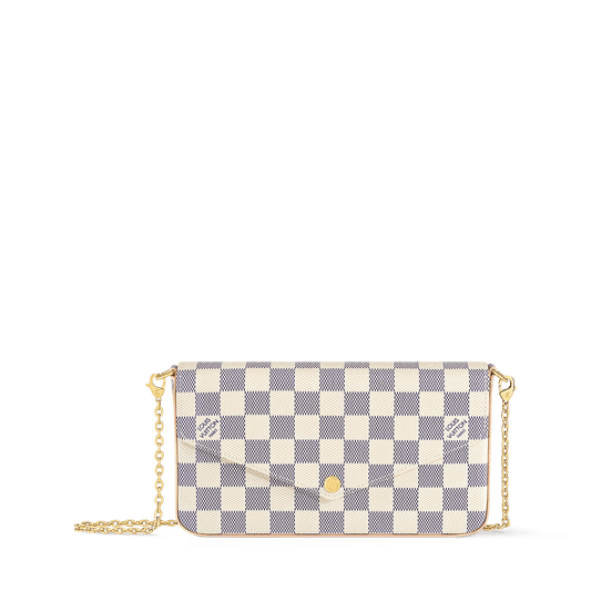 Pochette Félicie Damier Azur Coated Canvas Gold-Toned Hardware