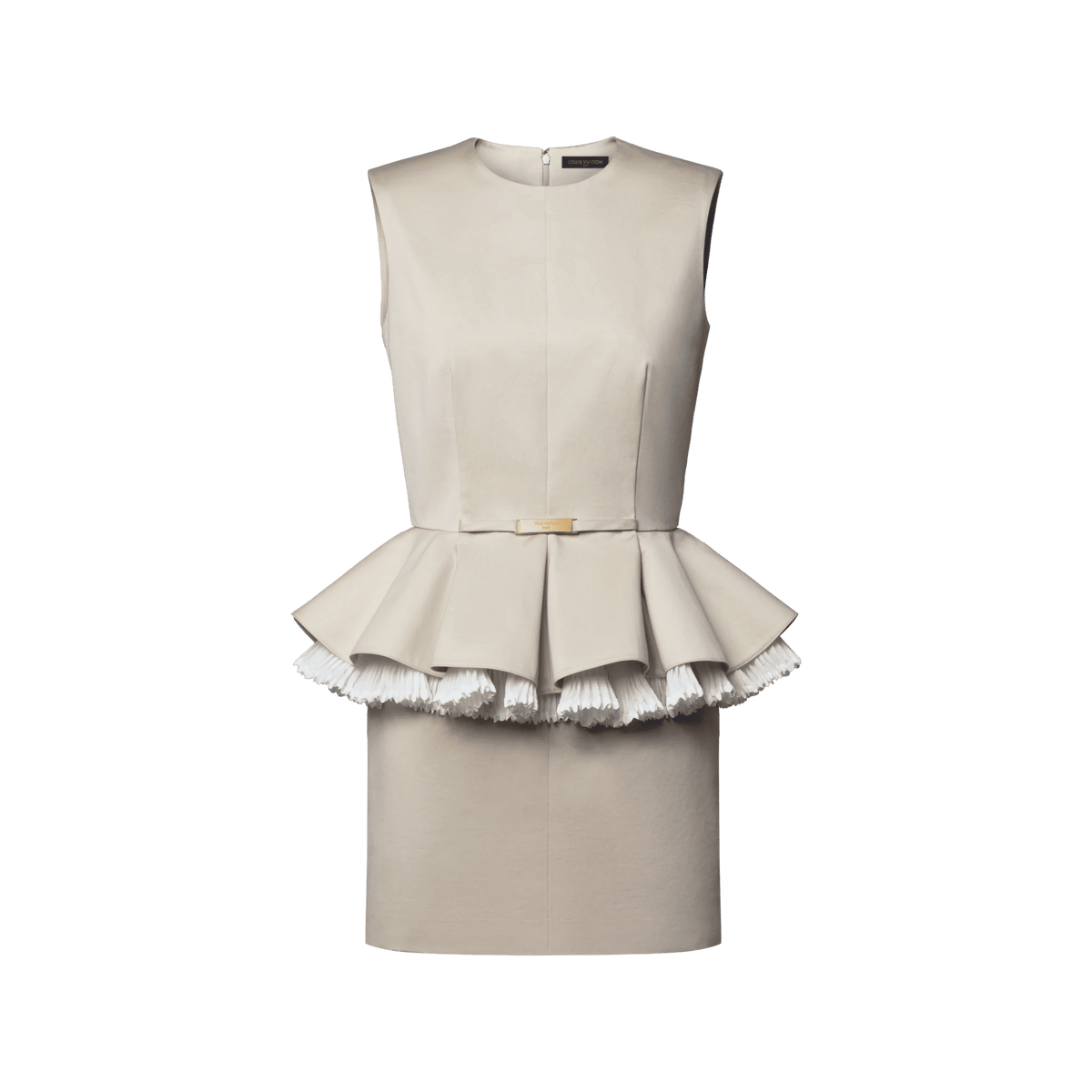 Women's Ruffle Peplum Cotton Gabardine Dress