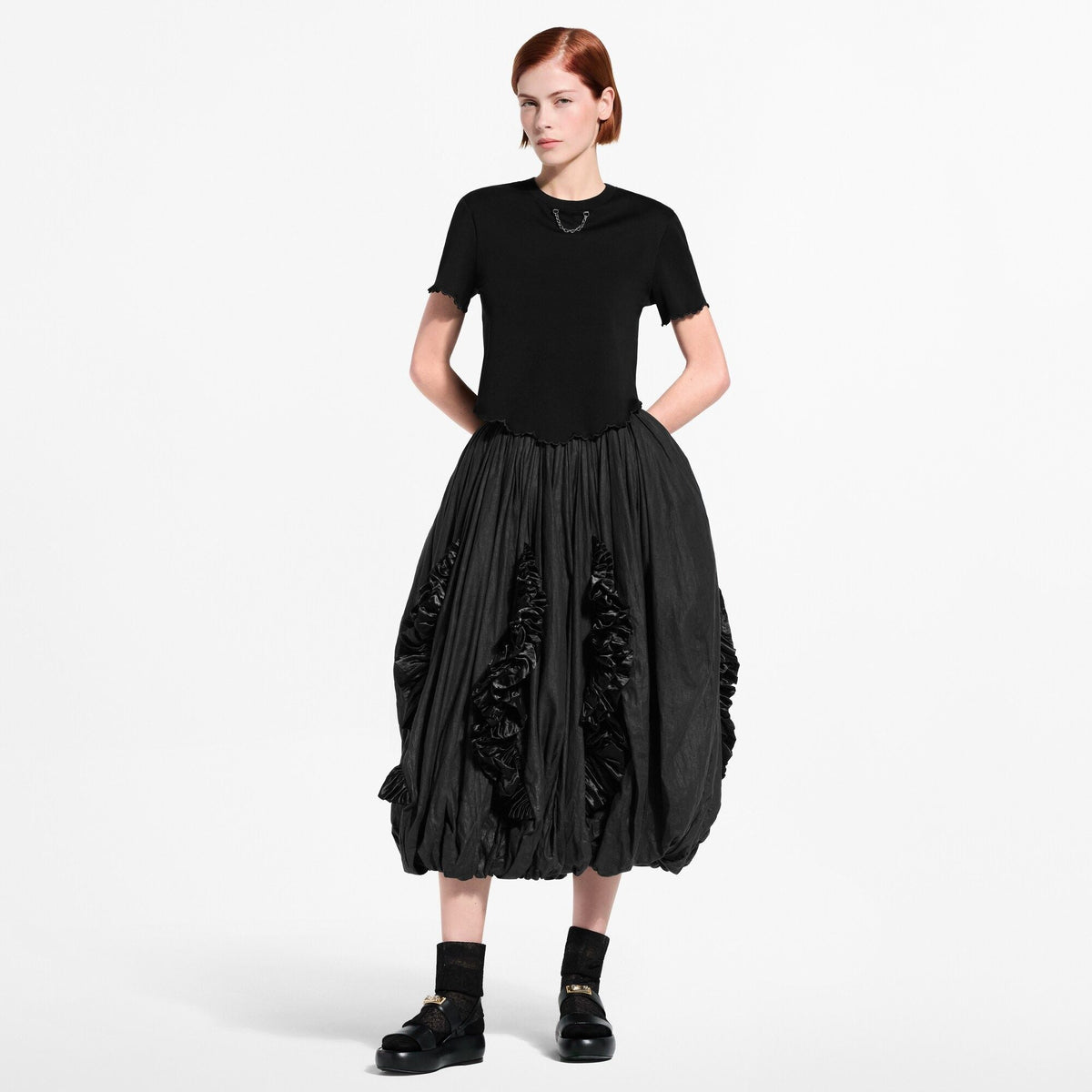 Women's Ruffle Trim Balloon Skirt
