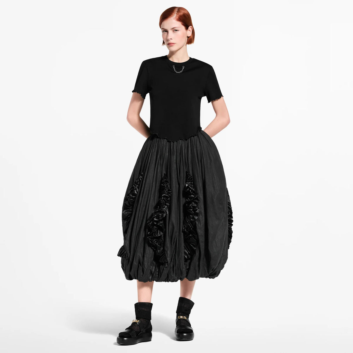 Women's Scallop Hem Crop Top