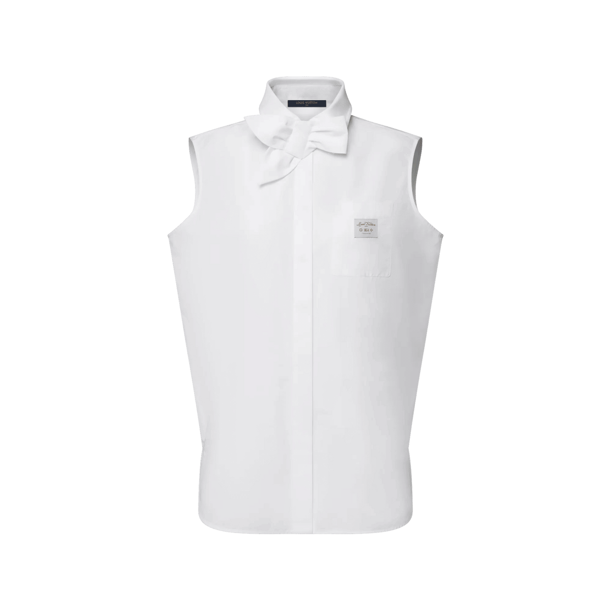 Women's Sleeveless Bowtie Cotton Poplin Shirt