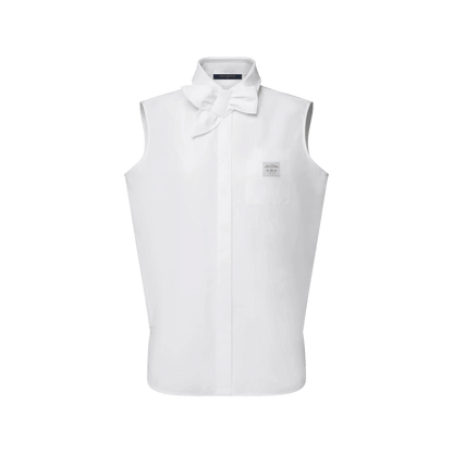 Women's Sleeveless Bowtie Cotton Poplin Shirt