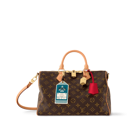 Women's Speedy Soft 30 Crafty Monogram Red Tote Bag
