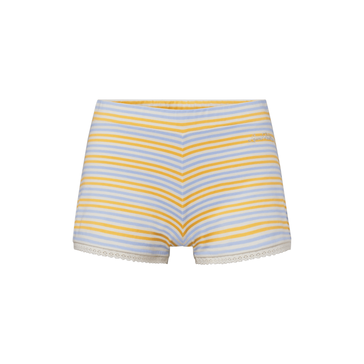 Women's Striped Cotton Jersey Mini Shorts