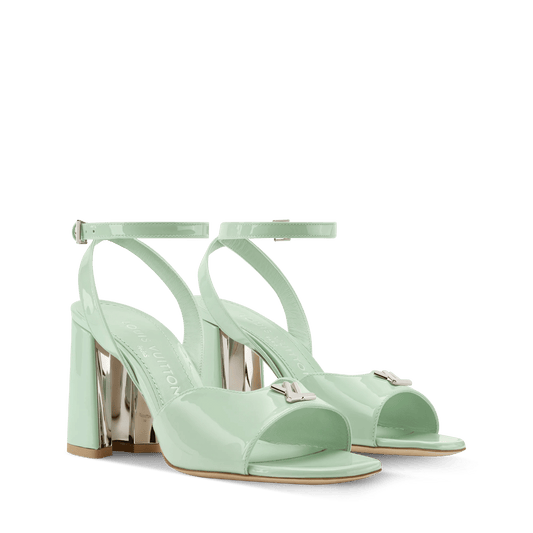 Women's Swing Open Back Water Green Patent Calf Leather Sandal 1AJKMH