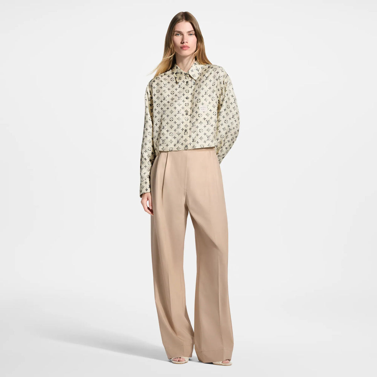 Women's Tailored Wide-Leg Silk Pants