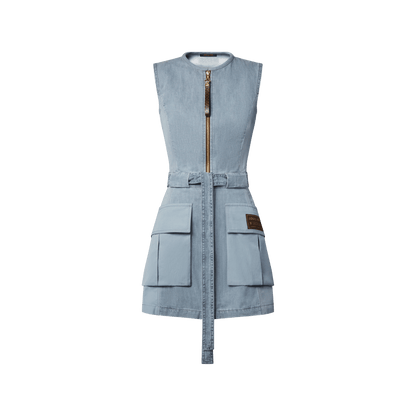 Women's Utility Pocket Washed Denim Dress
