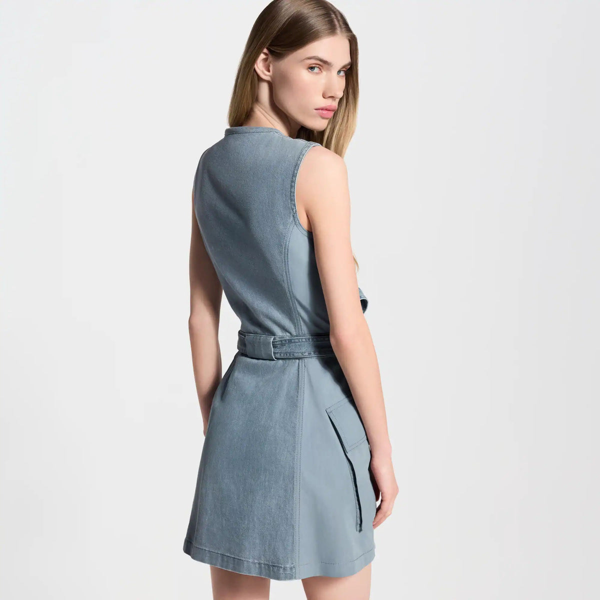 Women's Utility Pocket Washed Denim Dress