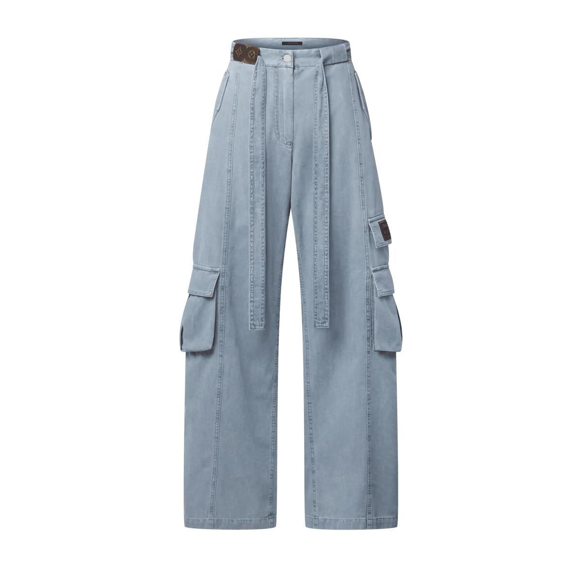 Women's Utility Pocket Washed Denim Jeans