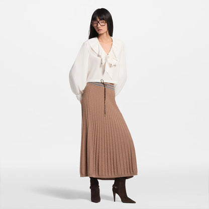 Women's Varsity Stripe Cable Knit Skirt