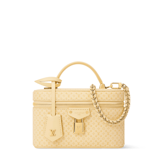 Vanity Chain Pouch Banana Calfskin Leather Gold-Toned Hardware