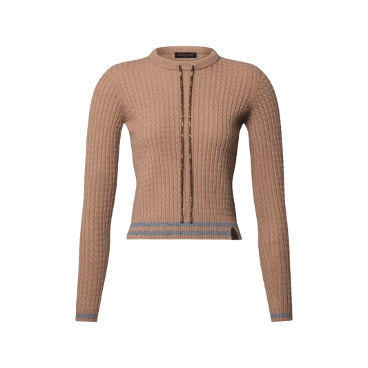 Women's Varsity Stripe Cable Knit Pullover