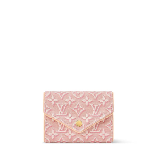 Victorine Wallet Monogram Emblème Rose Ruban Jacquard Textile Gold-Toned Hardware