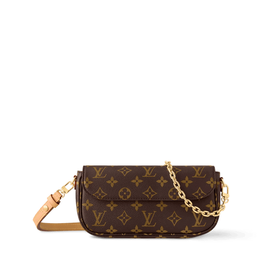Women's Wallet On Chain Ivy Monogram Canvas Chain Wallet