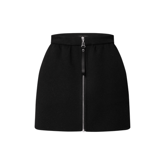Women's Zipper Front Mini Skirt