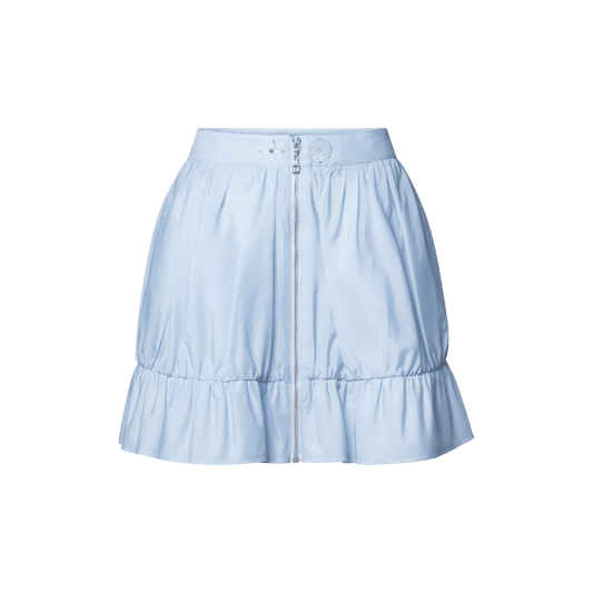 Women's Zipper Front Ruffle Mini Skirt