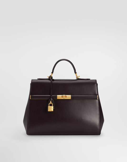Marlene Handbag Palmellato Calfskin Bordeaux Vintage Brass-Toned Hardware