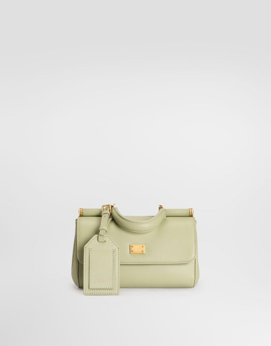 My Sicily Handbag Plongé Calfskin Leather Green Brass-Toned Hardware