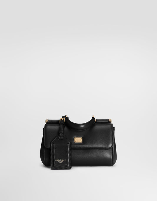 Mini My Sicily Handbag Plongé Calfskin Black Vintage Brass Hardware