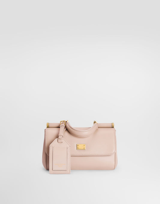 Mini My Sicily Handbag Plongé Calfskin Beige Vintage Brass Hardware