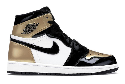 AJ1 Retro High NRG Patent Gold Toe Sneakers