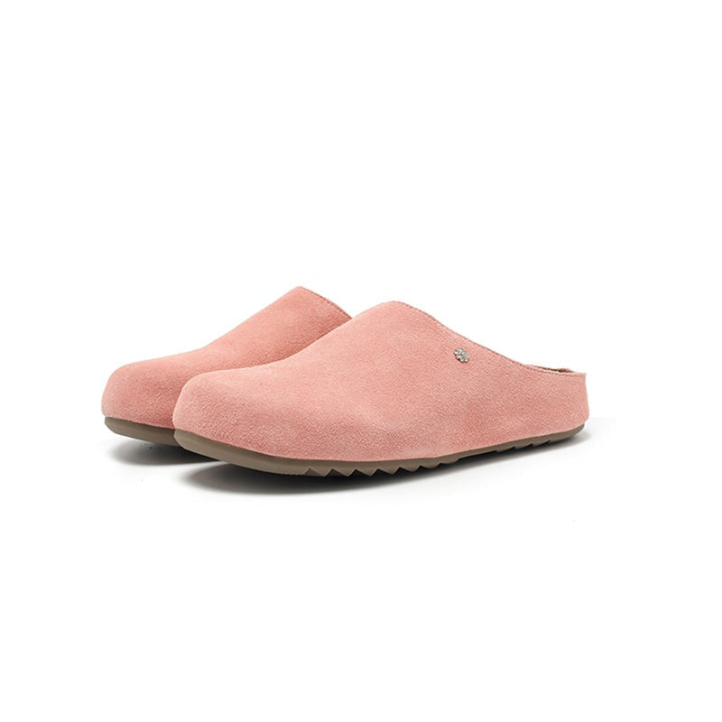 Minimalist Handmade Cow Suede Leather Clog Slippers in 8 Colors