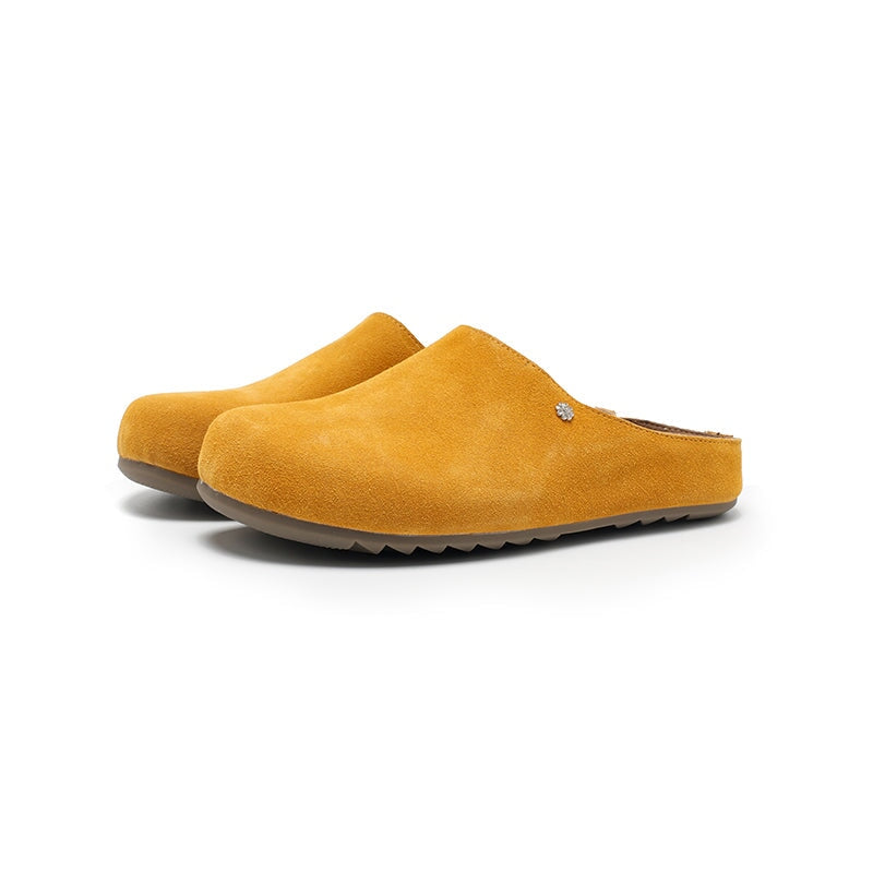 Minimalist Handmade Cow Suede Leather Clog Slippers in 8 Colors