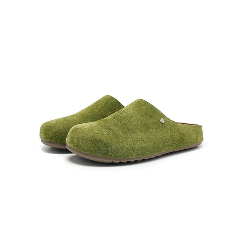 Minimalist Handmade Cow Suede Leather Clog Slippers in 8 Colors